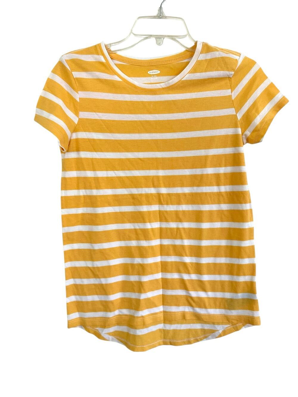 Old Navy EveryWear T-Shirt XL Yellow White Stripe